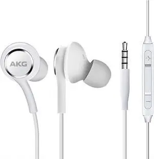 OEM Amazing Stereo Headphones for Samsung Galaxy Tab S6 Lite White - AKG Tuned - with Microphone (US Version with Warranty) (US Version with Warranty)