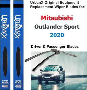 UrbanX 2-IN-1 All Seasons Water Repellency Original Equipment Replacement Wiper Blades For 2020 Mitsubishi Outl&er Sport 24" & 21" - Driver & Passenger Side (Pack of 2)