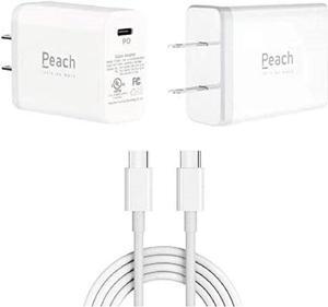 USB C Charger, [UL Listed] 30W Power Direct (PD) Fast Adaptive Wall Adapter Charger for Xiaomi Redmi Note 10 Pro Max Bundled with 6FT (2M) PD USB C to USB C Cable