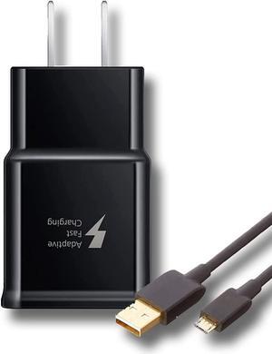 Adaptive Fast Wall Adapter Micro USB Charger for Samsung galaxys A2 Core Bundled with UrbanX Micro USB Cable Cord 10ft Super Fast Charging Kit - 2 Items - Black