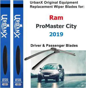 UrbanX 2-IN-1 All Seasons Water Repellency Original Equipment Replacement Wiper Blades For 2019 Ram ProMaster City 24" & 16" - Driver & Passenger Side (Pack of 2)