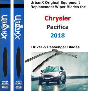 UrbanX 2-IN-1 All Seasons Water Repellency Original Equipment Replacement Wiper Blades For 2018 Chrysler Pacifica 26" & 20" - Driver & Passenger Side (Pack of 2)