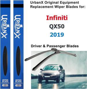 UrbanX 2-IN-1 All Seasons Water Repellency Original Equipment Replacement Wiper Blades For 2019 Infiniti QX50 26" & 18" - Driver & Passenger Side (Pack of 2)