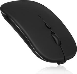 2.4GHz & Bluetooth Mouse, Rechargeable Wireless Mouse for Samsung Galaxy Tab Series Bluetooth Wireless Mouse for Laptop / PC / Mac / iPad pro / Computer / Tablet / Android - Black