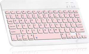 Ultra-Slim Bluetooth Rechargeable Keyboard for Xiaomi Pad 5 Pro and All Bluetooth Enabled iPads, iPhones, Android Tablets, Smartphones, Windows pc - Pink