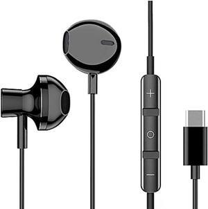 Urban Extreme USB Type C Earphones Stereo in Ear Earbuds Headphones with Microphone Bass Earbud with Mic and Volume Control Compatible with Samsung Galaxy S20 5G UW - Black (US Version with Warranty)