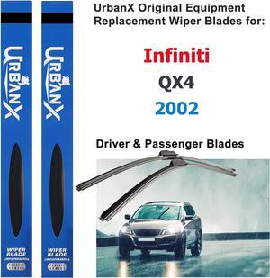 UrbanX 2-IN-1 All Seasons Water Repellency Original Equipment Replacement Wiper Blades For 2002 Infiniti QX4 22" & 21" - Driver & Passenger Side (Pack of 2)