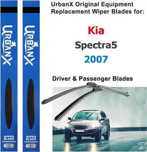 UrbanX 2-IN-1 All Seasons Water Repellency Original Equipment Replacement Wiper Blades For 2007 Kia Spectra5 24" & 16" - Driver & Passenger Side (Pack of 2)
