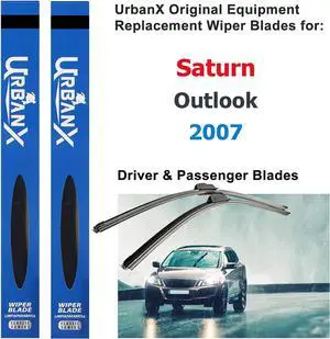 UrbanX 2-IN-1 All Seasons Water Repellency Original Equipment Replacement Wiper Blades For 2007 Saturn Outlook 24" & 21" - Driver & Passenger Side (Pack of 2)