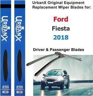 UrbanX 2-IN-1 All Seasons Water Repellency Original Equipment Replacement Wiper Blades For 2018 Ford Fiesta 24" & 16" - Driver & Passenger Side (Pack of 2)