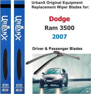 UrbanX 2-IN-1 All Seasons Water Repellency Original Equipment Replacement Wiper Blades For 2007 Dodge Ram 3500 24" & 24" - Driver & Passenger Side (Pack of 2)
