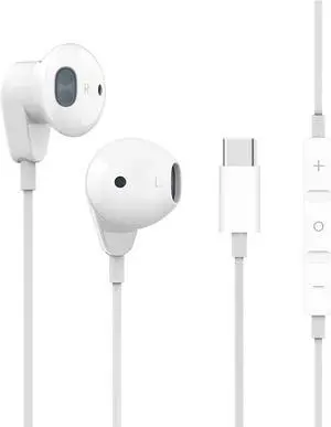 Urban Extreme USB Type C Earphones Stereo in-Ear Earbuds with Microphone and Volume Control Compatible with OnePlus 7 Pro 5G - White (US Version with Warranty)