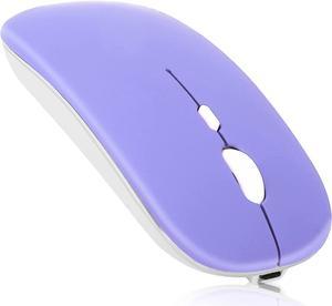 2.4GHz & Bluetooth Mouse, Rechargeable Wireless Mouse for HTC Wildfire E3 Bluetooth Wireless Mouse for Laptop / PC / Mac / iPad pro / Computer / Tablet / Android -  Purple