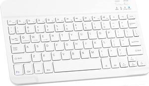 Ultra-Slim Bluetooth Rechargeable Keyboard for Motorola Moto G Stylus (2022) and All Bluetooth Enabled iPads, iPhones, Android Tablets, Smartphones, Windows pc -  White