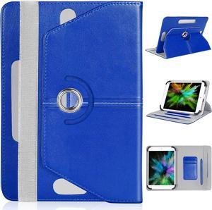 UrbanX 7"-8" Inch Universal Tablet Case Protective Cover Folio for Nvidia Shield K1 7 8 Inch 360 Degree Rotatable Kickstand Multiple Viewing Angles Credit Card Holder - Blue