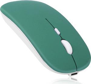 2.4GHz & Bluetooth Mouse, Rechargeable Wireless Mouse for vivo Y70t Bluetooth Wireless Mouse for Laptop / PC / Mac / Computer / Tablet / Android - Jade Green