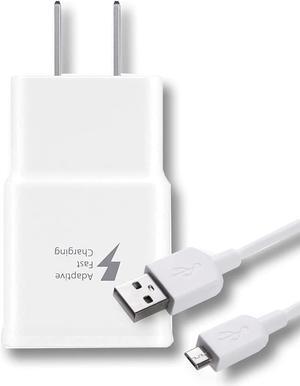 Adaptive Fast Wall Adapter Micro USB Charger for alcatel 1S (2020) Bundled with UrbanX Micro USB Cable Cord 6ft Super Fast Charging Kit - 2 Items - White
