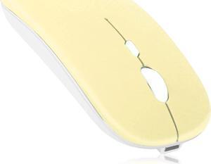 UrbanX 2.4GHz & Bluetooth Mouse, Rechargeable Wireless Mouse for ROG Phone II ZS660KL Bluetooth Wireless Mouse for Laptop / PC / Mac / Computer / Tablet / Android - Banana Yellow