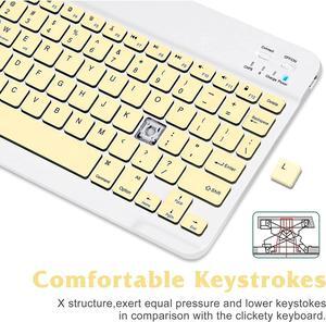 Ultra-Slim Bluetooth Rechargeable Keyboard for Amazon Fire HD 8 Plus (2020) and All Bluetooth Enabled iPads, iPhones, Android Tablets, Smartphones, Windows pc - Banana Yellow