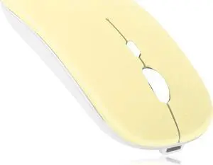 UrbanX 2.4GHz & Bluetooth Mouse, Rechargeable Wireless Mouse for Samsung Galaxy Tab S8+ Bluetooth Wireless Mouse for Laptop / PC / Mac / Computer / Tablet / Android - Banana Yellow