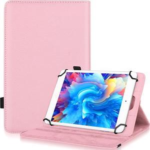 UrbanX 7"-8" Inch Universal Tablet Case, Protective Cover Stand Folio Case for LG G Pad II 8.0 LTE 7 8 Inch, with 360 Degree Rotatable Kickstand, Multiple Viewing Angles and Stylus Holder - Baby Pink