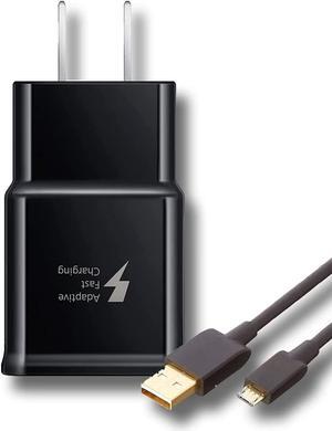 Adaptive Fast Wall Adapter Micro USB Charger for Nokia 3.1 Bundled with UrbanX Micro USB Cable Cord 10ft Super Fast Charging Kit - 2 Items - Black