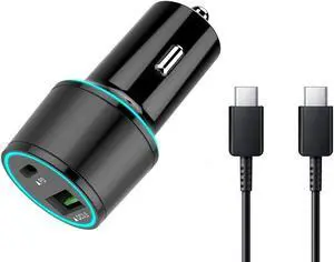 USB C Car Charger UrbanX 21W Car and Truck Charger Compatible with Samsung galaxys A52 5G with Power Delivery 3.0 Cigarette Lighter USB Charger - Black, Comes with USB C to USB C PD Cable 3.3FT 1M