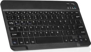 Ultra-Slim Rechargeable Bluetooth Keyboard Compatible with Lenovo Yoga Tab 13 and Other Bluetooth Enabled Devices Including All iPads, iPhones, Android Tablets, Smartphones, Windows pc, Black