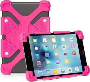 Universal 8 inch Tablet Case, Silicone Protective Cover 7.9"-8.4" for Lenovo Tab 4 8 - Pink