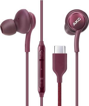 UrbanX 2021 Stereo Headphones for Samsung Galaxy S23 S22 S21 Ultra 5G Galaxy S20 FE Galaxy A33 5G A53 5G M52 M53 M54 A73 5G Note 10 with Microphone and Volume Remote TypeC Connector Purple