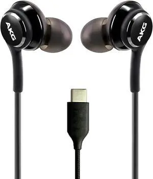 OEM UrbanX 2021 Stereo Headphones for Samsung Galaxy Z Flip 5G Braided Cable with Microphone (Black) USB-C Connector (US Version with Warranty)