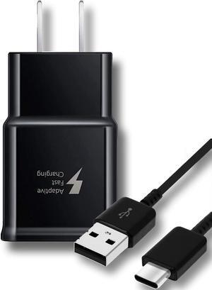 Adaptive Fast Wall Charger Adapter Compatible with Samsung Galaxy S9 S8 S8+ S9 Plus Note 9 Bundled with UrbanX Type C/USB-C Cable Cord - 6 ft Super Fast Charging Kit - Black