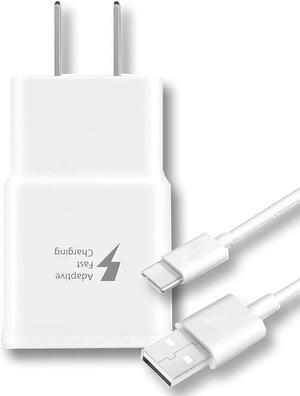 OEM Adaptive Fast Charger for Samsung SM-T510 15W with Certified USB Type-C Data and Charging Cable. (White 3.3FT 1M Cable)