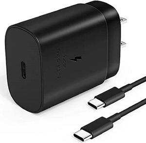 Fast Adaptive Wall Adapter 25W Charger for ROG Phone II ZS660KL and Samsung Galaxy A13 A33 A53 A73 S22 S23 S22 S23+ with 4FT UrbanX USB C PD Charging and Data Transfer Cable - Black (US Version)