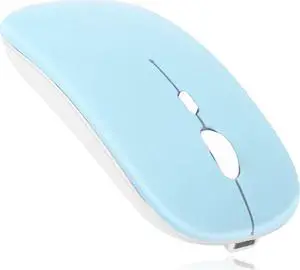 UrbanX 2.4GHz & Bluetooth Mouse, Rechargeable Wireless Mouse for Samsung Galaxy Tab A 10.1 (2019) Bluetooth Wireless Mouse for Laptop/PC/Mac/iPad pro/Computer/Tablet/Android Sky Blue