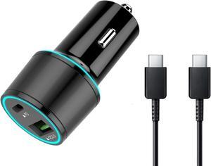 USB C Car Charger UrbanX 21W Car and Truck Charger Compatible with Samsung galaxys A32 5G with Power Delivery 3.0 Cigarette Lighter USB Charger - Black, Comes with USB C to USB C PD Cable 3.3FT 1M