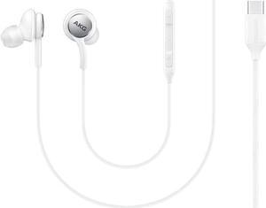 UrbanX 2021 Stereo Headphones for Samsung Galaxy S20, Galaxy S21 Ultra 5G, Note 20 Ultra, Note 10, Note 10+, S9 Plus, S10e Microphone and Volume Remote Type-C Connector-White