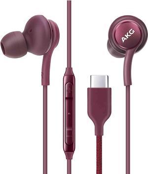 UrbanX 2021 Stereo Headphones for Samsung Galaxy S22 S23 S21 Ultra 5G, Galaxy S20 FE, Galaxy A33 5G, A53 5G, M52, M53, A73 5G, Note 10, Note 10+ with Microphone and Volume Remote Type-C Connector-Purp