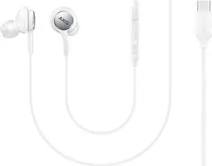 UrbanX 2020 Headphones for Samsung Galaxy S10 S10e Plus with Type C Connector | Designed by AKG with Microphone and Volume Buttons (AKG White)
