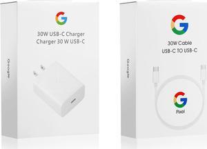30W USB-C Charger and Cable - Compatible with Google Products and Other USB-C Devices - Fast Charging Pixel Phone Charger - USB-C to USB C Sync Charge Cable Included
