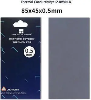 Thermalright Extreme Odyssey Thermal Pad 12.8 W/mK Non Conductive Heat Resistance High Temperature Resistance Silicone Thermal Pads for Laptop Heatsink/GPU/CPU/LED Cooler 85x45x0.5mm