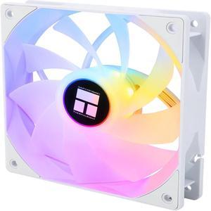 Thermalright TL-C12RB-S 120mm Case Fan (Black), ARGB Double Halo Light Effect, Shock Absorption and Low Noise, Support Motherboard Light Effect Synchronization 1pack White