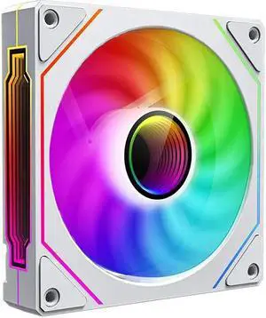 UPSIREN UF1-4Pro 120mm Case Fan (White), ARGB Double Halo Light Effect, Shock Absorption and Low Noise, Support Motherboard Light Effect Synchronization 1pack White