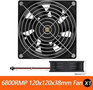 Upsiren 120mm powerful Fan 6800RPM high-speed air volume server cooling system 100to220V BTC miner workstation cabinet fan