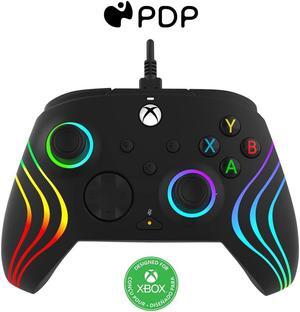PDP Afterglow Wave Wired LED Controller for Xbox Series X|S/Xbox One/PC, RGB Lights, Customizable/App Supported - Black