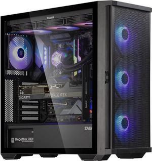 Zalman Z10 Plus ATX Mid-Tower Premium Gaming PC Case, Tempered Glass Side Panel, 4X Infinity Mirror ARGB Fans, Full Mesh Front Panel, E-ATX/ATX/mATX/Mini-ITX, High-End PC Cabinet