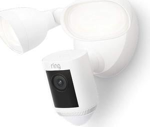 Ring Floodlight Cam Wired Pro with Birds Eye View and 3D Motion Detection, White