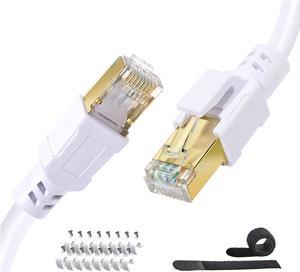 BUSOHE Cat8 Ethernet Cable 10FT 5 Pack Multi Color, Cat-8 Flat RJ45  Computer Internet LAN Network Ethernet Patch Cable Cord, 40Gbps 2000MHz  Faster