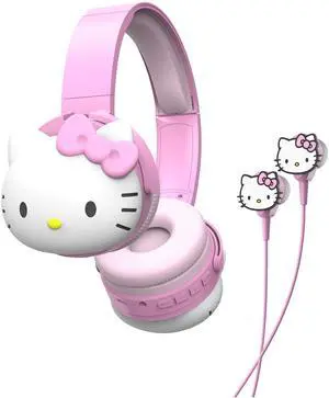 Hello Kitty 2-in-1 Wireless Bluetooth Headphones with Wired Earbuds