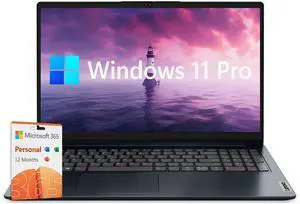 Lenovo Ideapad 1 15.6" LED Business & Student Laptop, Intel Celeron N4500, 12GB RAM 512GB SSD, AI Copilot, Windows 11 Pro with 1 Year Microsoft Office 365, Abyss Blue